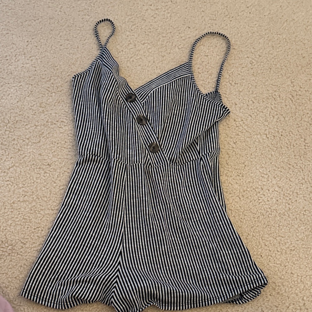 Striped Black and White Romper